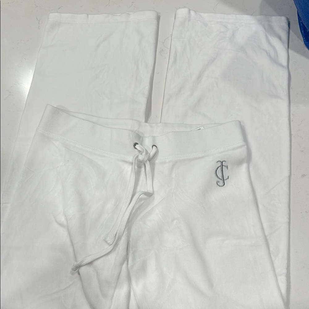 White Joggers with Logo Embroidery